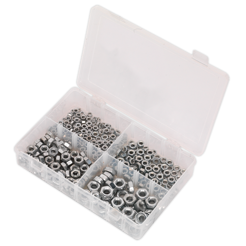 Sealey AB028SN 370pc Steel Nut Assortment DIN 934 - M5-M10