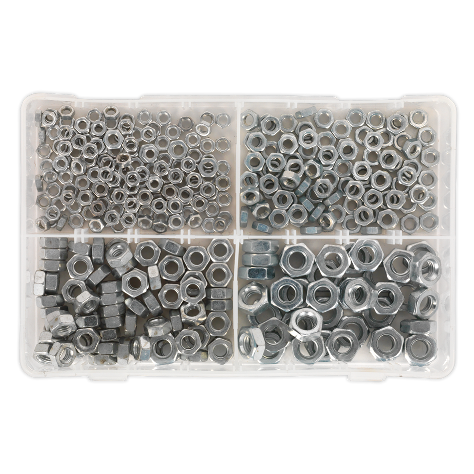 Sealey AB028SN 370pc Steel Nut Assortment DIN 934 - M5-M10