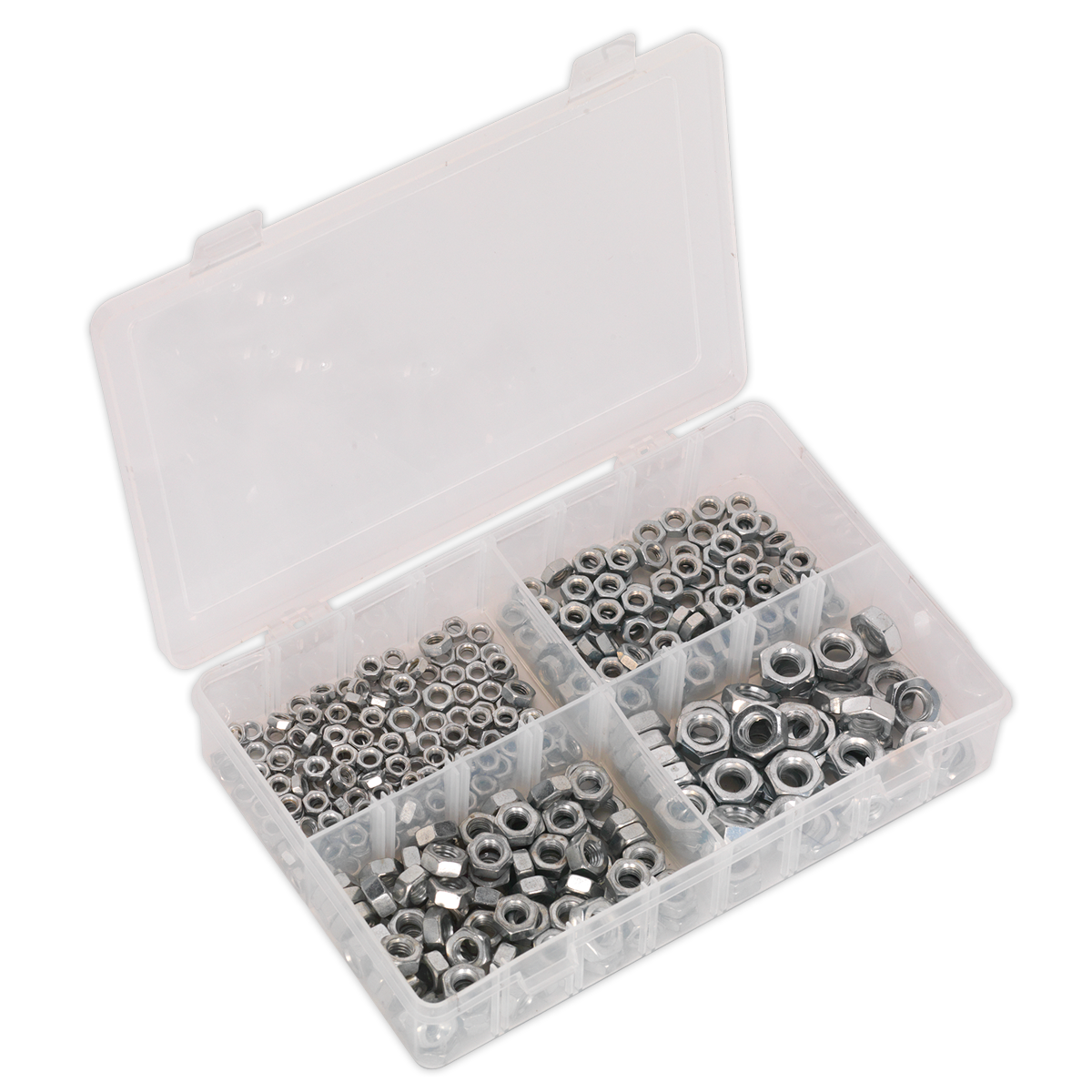 Sealey AB028SN 370pc Steel Nut Assortment DIN 934 - M5-M10