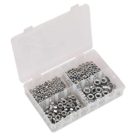 Sealey AB028SN 370pc Steel Nut Assortment DIN 934 - M5-M10
