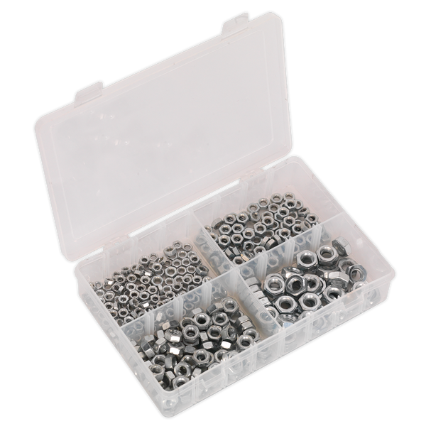 Sealey AB028SN 370pc Steel Nut Assortment DIN 934 - M5-M10