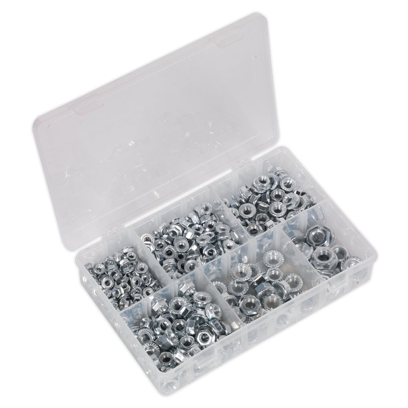 Sealey AB031FN 390pc Serrated Flange Nut Assortment DIN 6293 - M5-M12