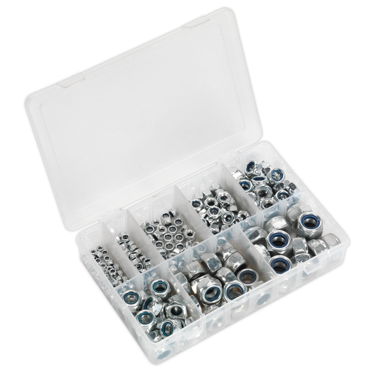 Sealey AB033LN 255pc Nylon Locknut Assortment DIN 985 - M4-M16