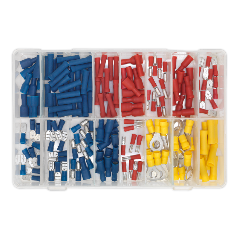 Sealey AB038MT 200pc Blue, Red & Yellow Crimp Terminal Assortment