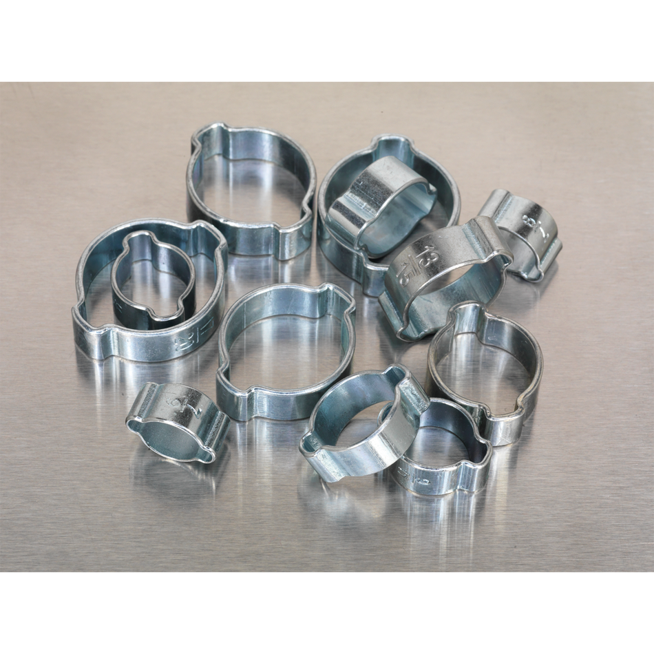 Sealey AB044DE 140pc O-Clip Double Ear Assortment Zinc Plated