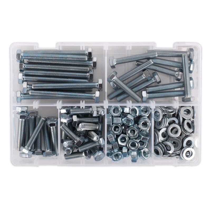 Sealey AB051SNW 220pc High Tensile Setscrew, Nut & Washer Assortment M8