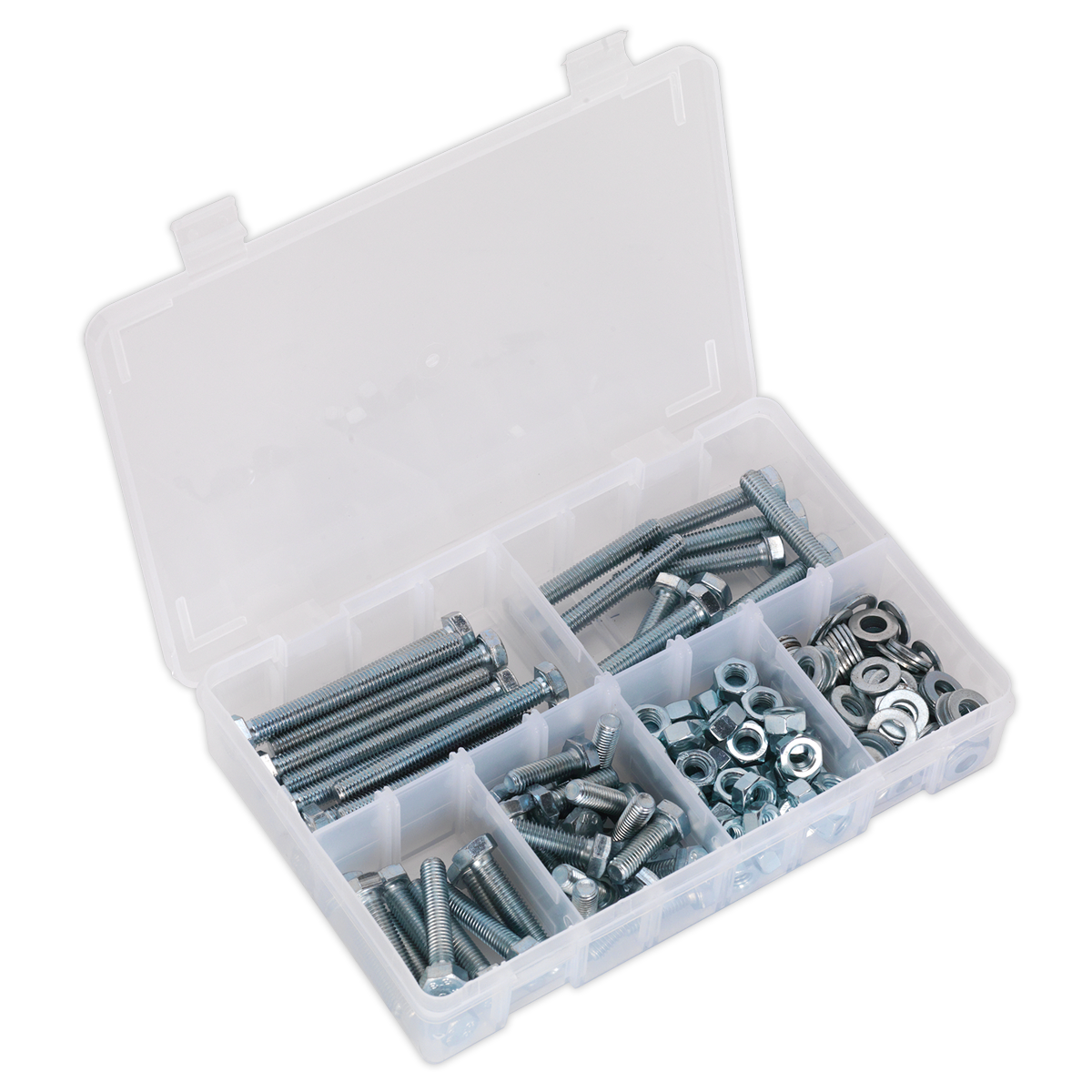 Sealey AB051SNW 220pc High Tensile Setscrew, Nut & Washer Assortment M8