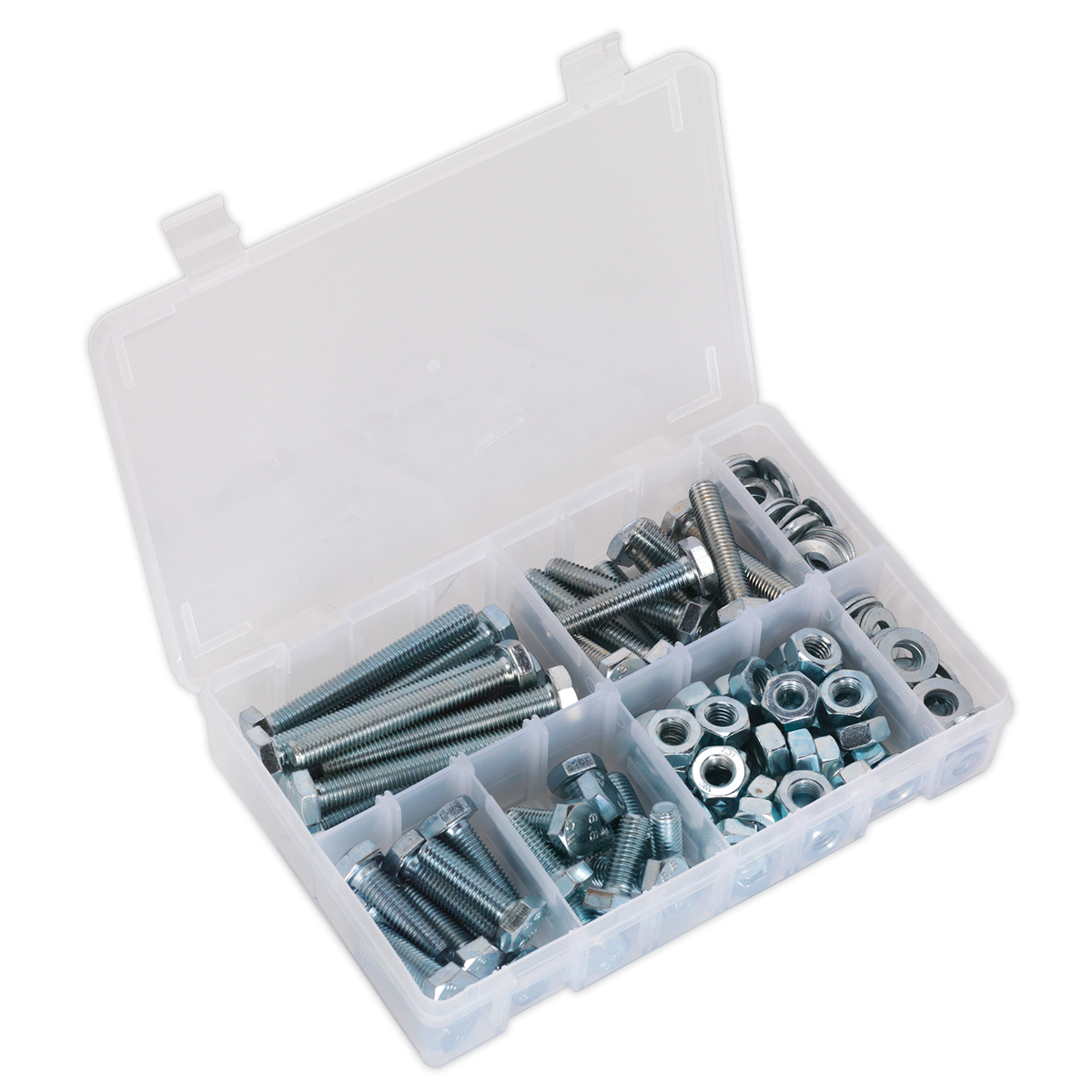 Sealey AB052SNW 150pc High Tensile Setscrew, Nut & Washer Assortment M10