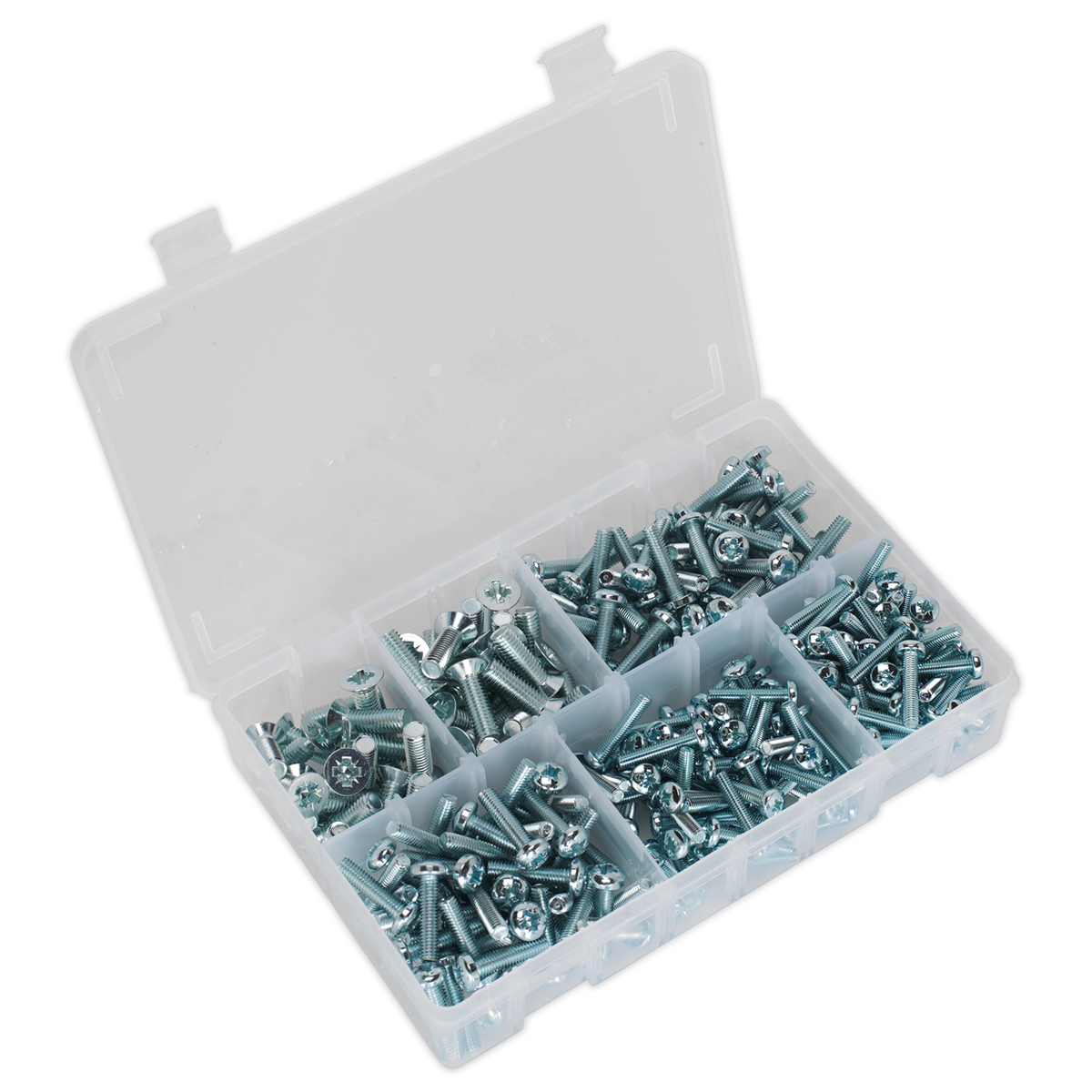 Sealey AB054MS 264pc Machine Screw Assortment Countersunk & Pan Head Pozi - M5-M8