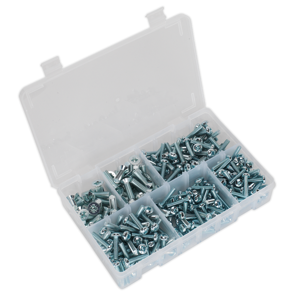 Sealey AB054MS 264pc Machine Screw Assortment Countersunk & Pan Head Pozi - M5-M8