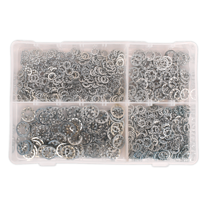 Sealey AB057LW 1000pc Internal Serrated Lock Washer Assortment DIN 6798J - M5-M10