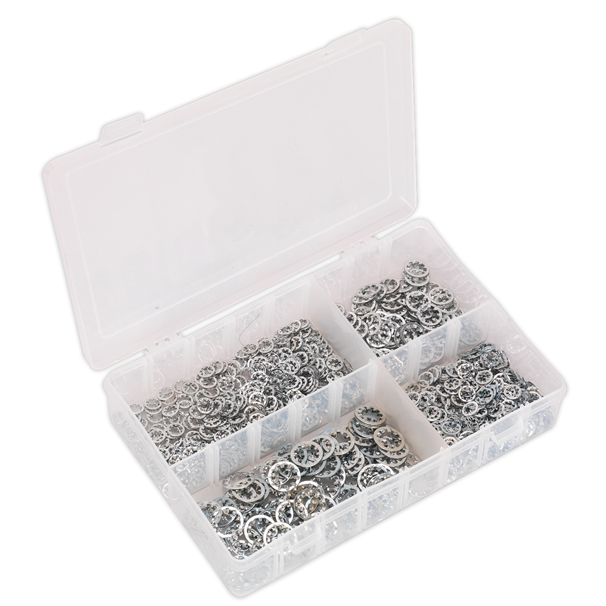 Sealey AB057LW 1000pc Internal Serrated Lock Washer Assortment DIN 6798J - M5-M10