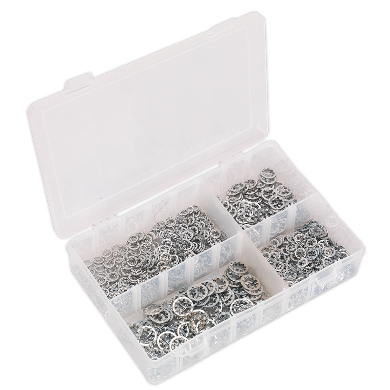 Sealey AB057LW 1000pc Internal Serrated Lock Washer Assortment DIN 6798J - M5-M10