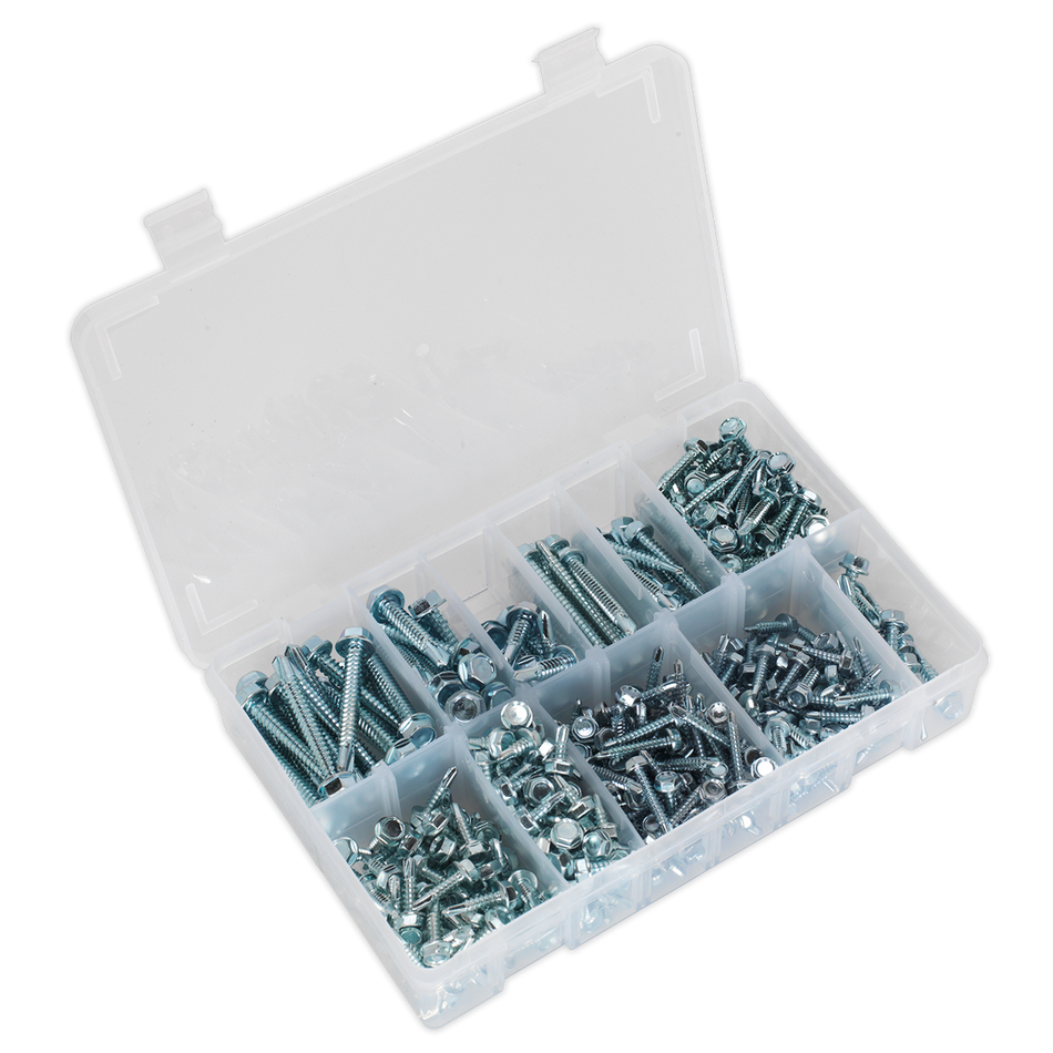 Sealey AB061SDH 410pc Self Drilling Hexagon Head Screw Assortment