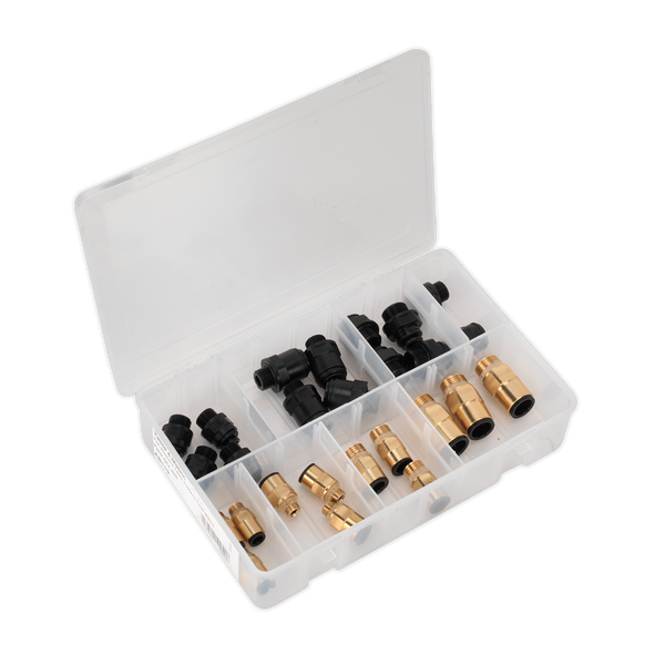Sealey AB072JG 30pc Speedfit Pneumatic Coupling Thread Adaptor Assortment - Metric & Imperial