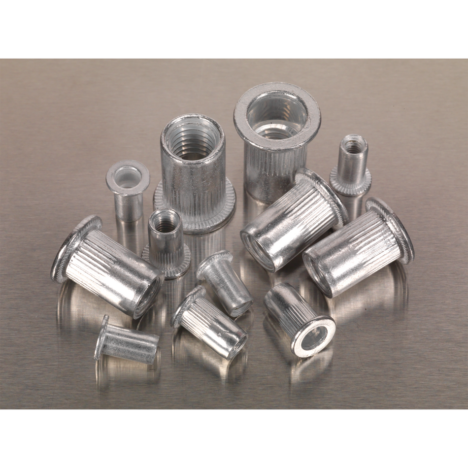 Sealey AB073TI 200pc Splined Threaded Insert (Rivet Nut) Assortment M4-M8 - Metric