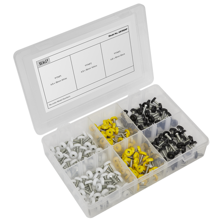 Sealey AB195NP 195pc Numberplate Screw Assortment - Plastic Enclosed Head
