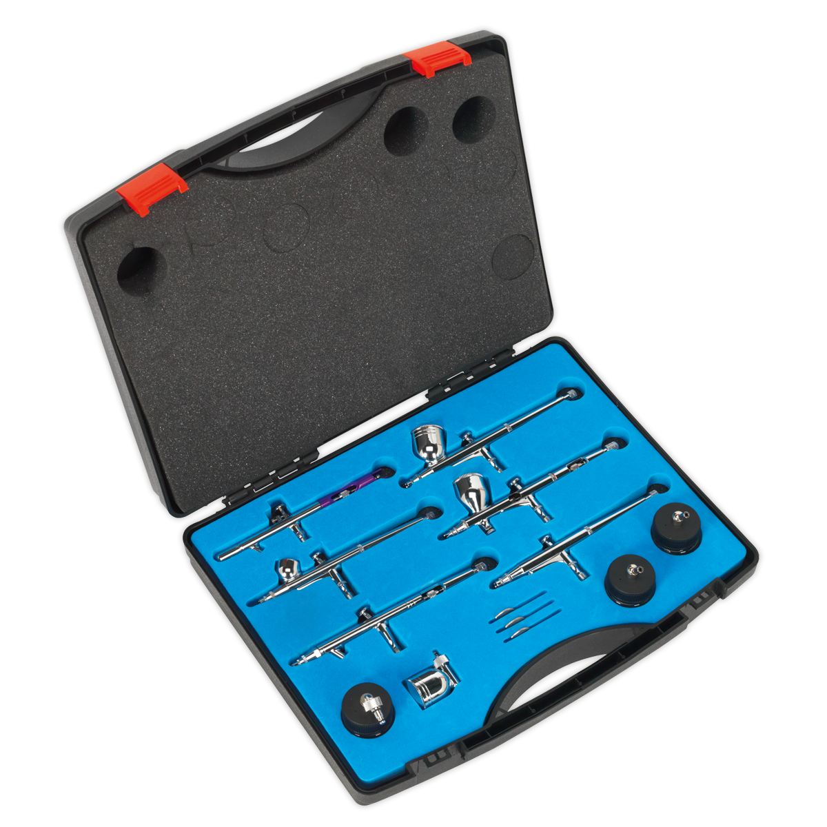Sealey AB936 10pc Mini Air Brush Kit Gravity/Suction Feed