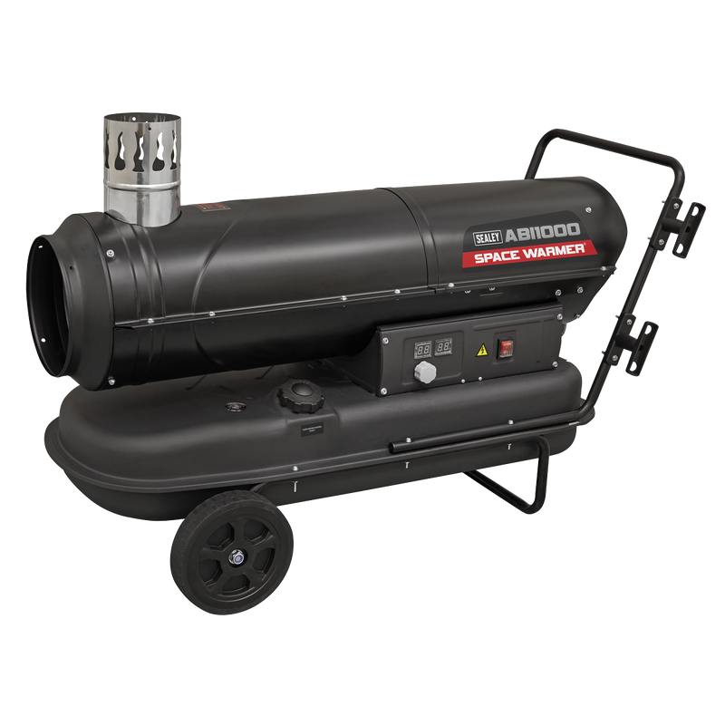 Sealey ABI1000 Indirect Space Warmer Kerosene/Diesel Heater 102,000Btu/hr with Wheels