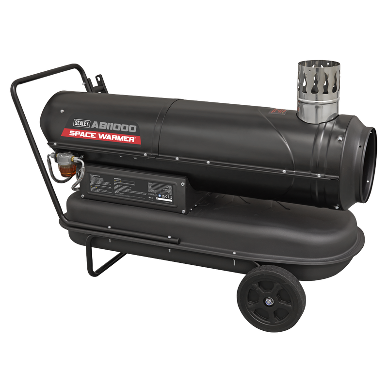 Sealey ABI1000 Indirect Space Warmer Kerosene/Diesel Heater 102,000Btu/hr with Wheels
