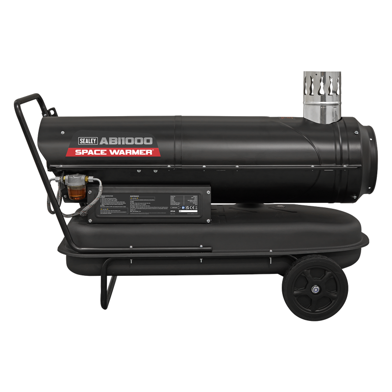 Sealey ABI1000 Indirect Space Warmer Kerosene/Diesel Heater 102,000Btu/hr with Wheels