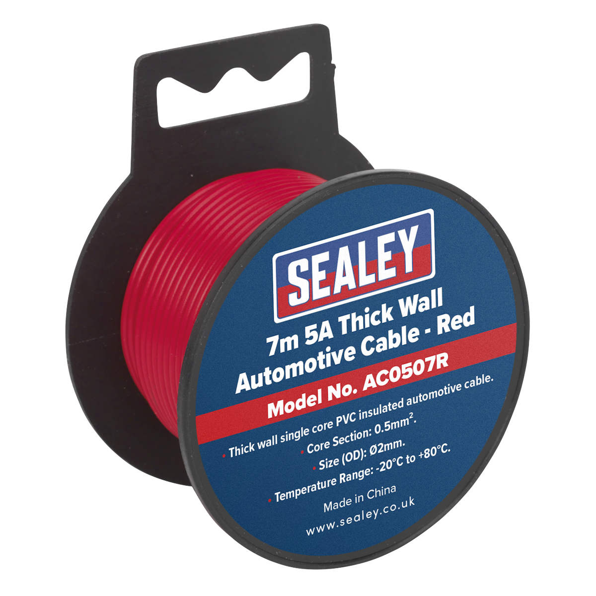 Sealey AC0507R 7m 5A Thick Wall Automotive Cable - Red