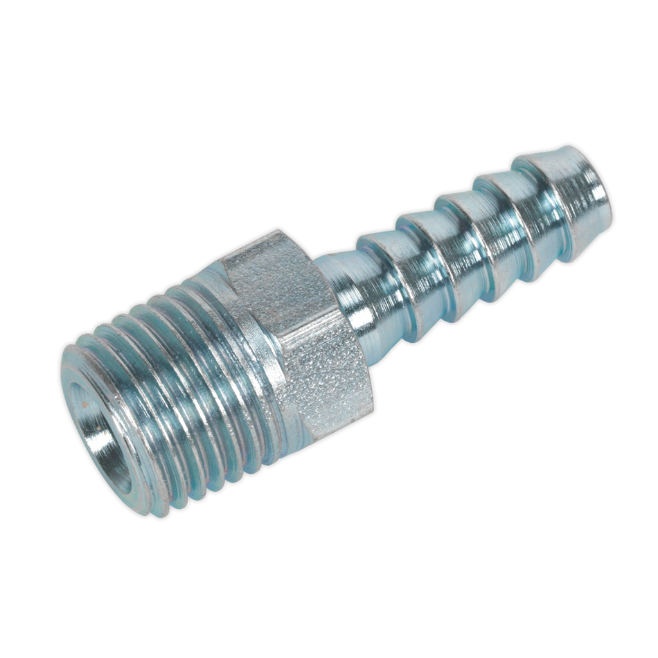 Sealey AC08 Screwed Tailpiece Male 1/4"BSPT - 1/4" Hose - Pack of 5