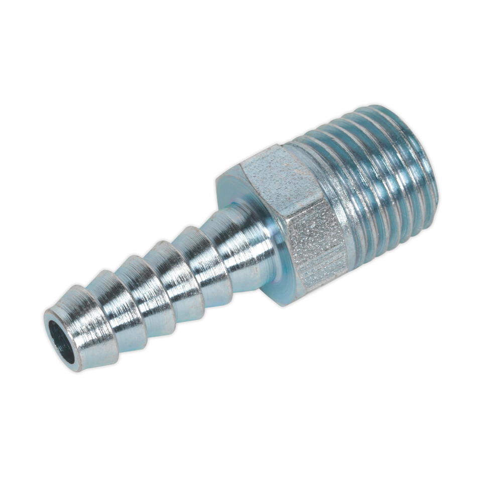 Sealey AC08 Screwed Tailpiece Male 1/4"BSPT - 1/4" Hose - Pack of 5