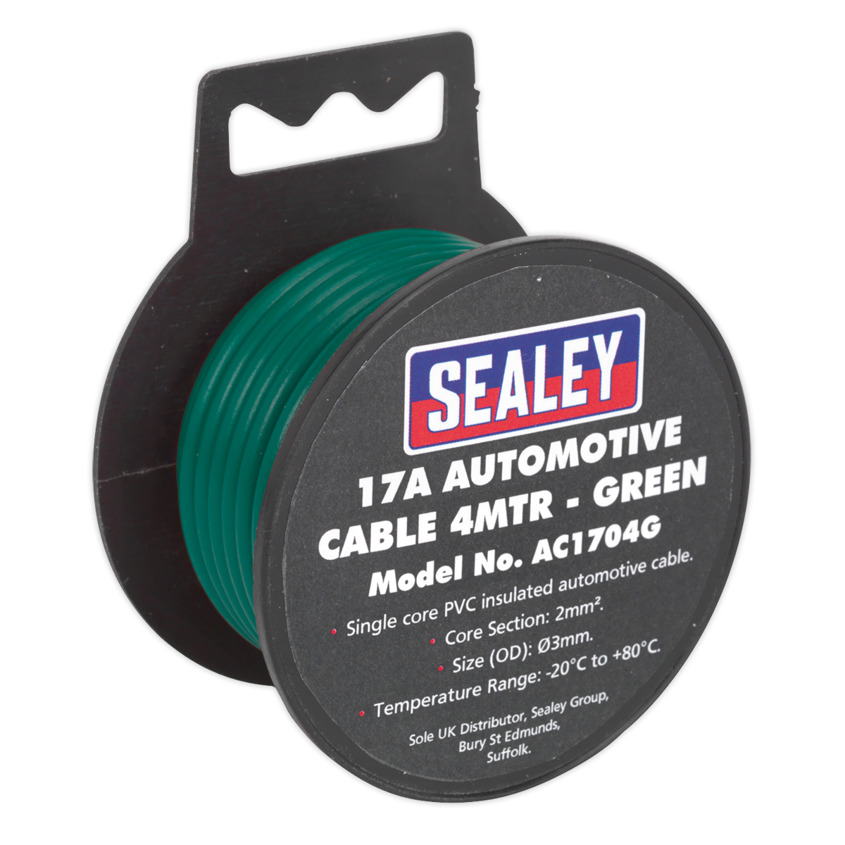 Sealey AC1704G 4m 17A Thick Wall Automotive Cable - Green