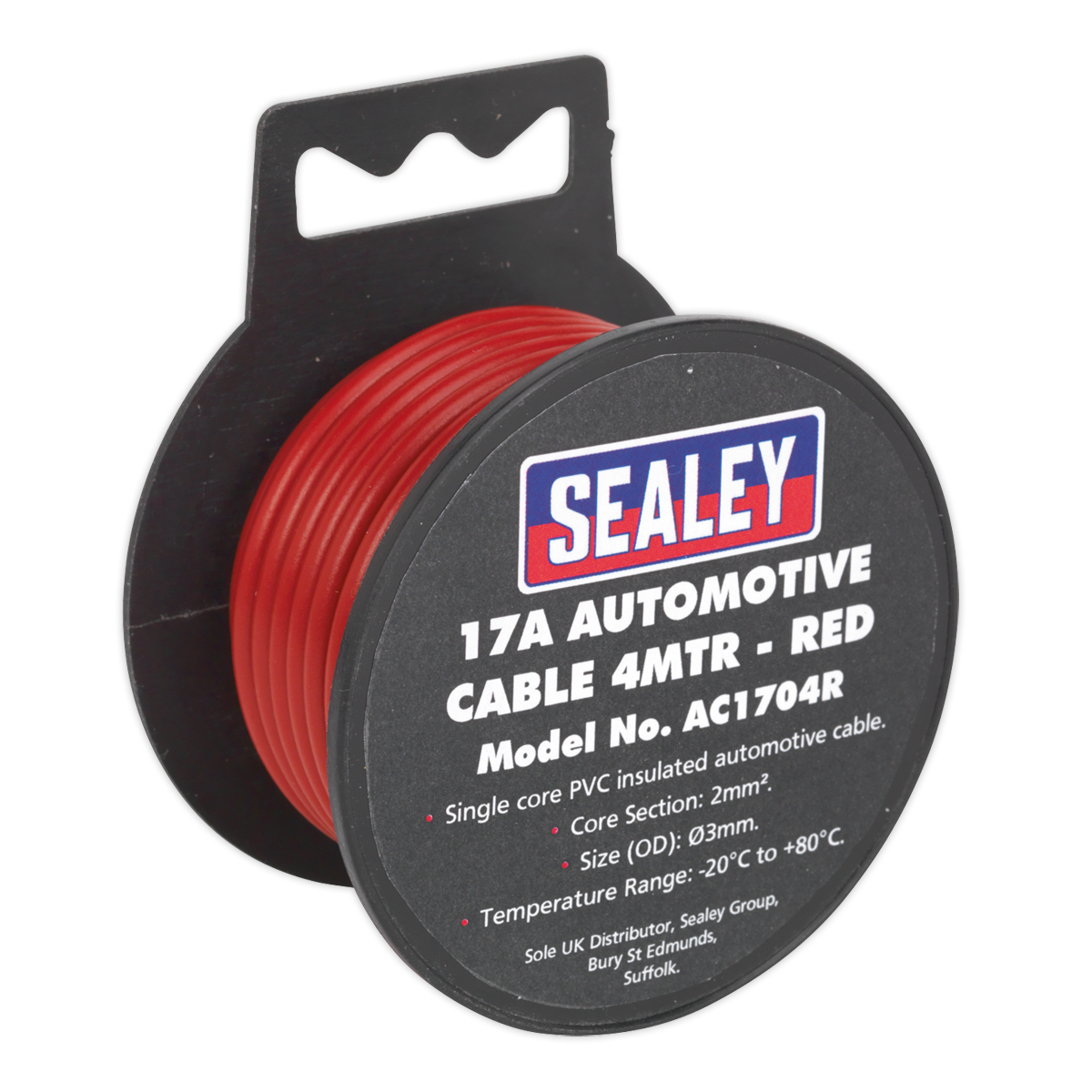 Sealey AC1704R 4m 17A Thick Wall Automotive Cable - Red