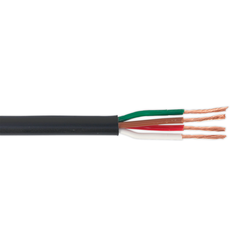 Sealey AC24204CTH 30m 24/0.20mm 4-Core Thin Wall Automotive Cable - Black