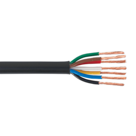 Sealey AC24207CTH 30m 24/0.20mm 7-Core Thin Wall Automotive Cable - Black