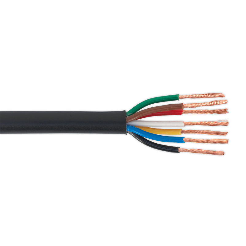 Sealey AC24207CTH 30m 24/0.20mm 7-Core Thin Wall Automotive Cable - Black