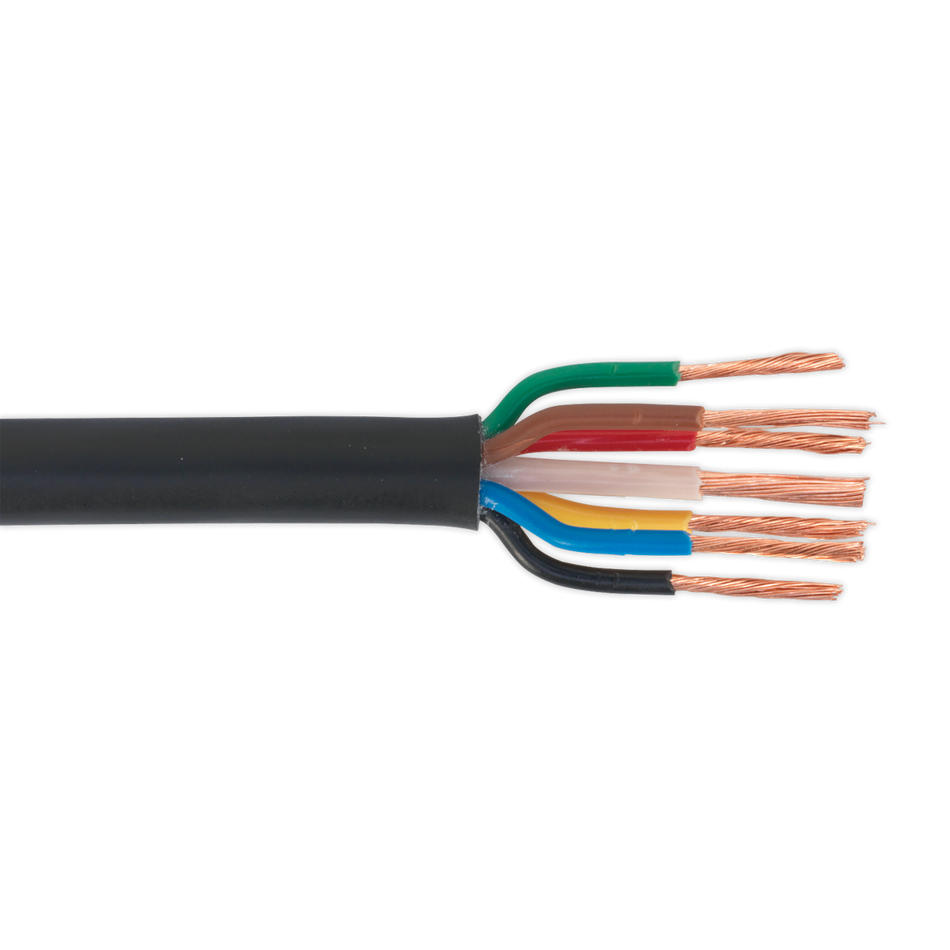 Sealey AC28307CTH 30m 7-Core (6 x 1mm‚àö√á¬¨‚â§, 1 x 2mm‚àö√á¬¨‚â§) Thin Wall Automotive Cable - Black