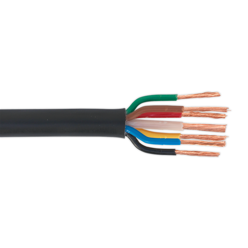 Sealey AC28307CTH 30m 7-Core (6 x 1mm√Ç¬≤, 1 x 2mm√Ç¬≤) Thin Wall Automotive Cable - Black