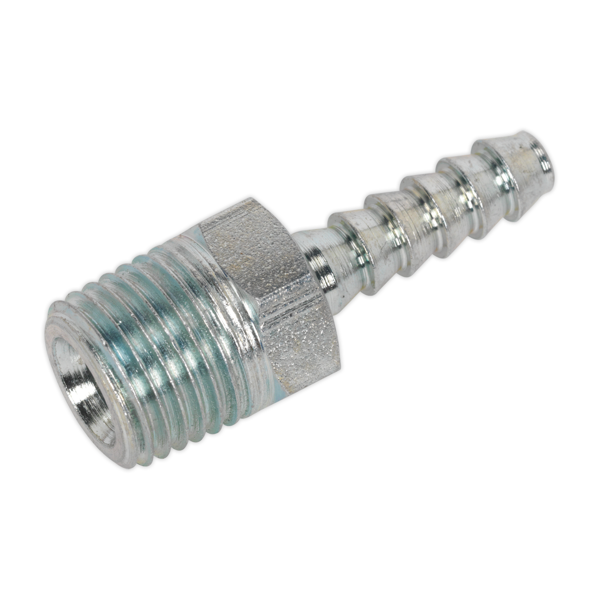 Sealey AC38 Screwed Tailpiece Male 1/4"BSPT - 3/16" Hose - Pack of 5