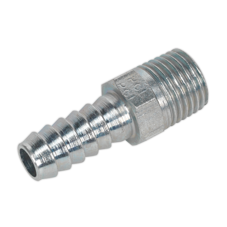 Sealey AC39 Screwed Tailpiece Male 1/4"BSPT - 5/16" Hose - Pack of 5