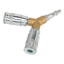 Sealey AC55 Twin Coupling Bodies Y-Adaptor
