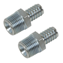 Sealey AC99 Screwed Tailpiece Male 1/2"BSPT - 1/2" Hose - Pack of 2