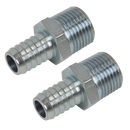 Sealey AC99 Screwed Tailpiece Male 1/2"BSPT - 1/2" Hose - Pack of 2