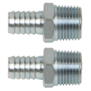 Sealey AC99 Screwed Tailpiece Male 1/2"BSPT - 1/2" Hose - Pack of 2
