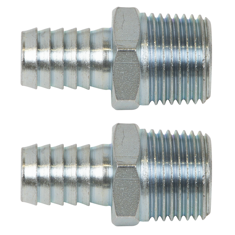 Sealey AC99 Screwed Tailpiece Male 1/2"BSPT - 1/2" Hose - Pack of 2