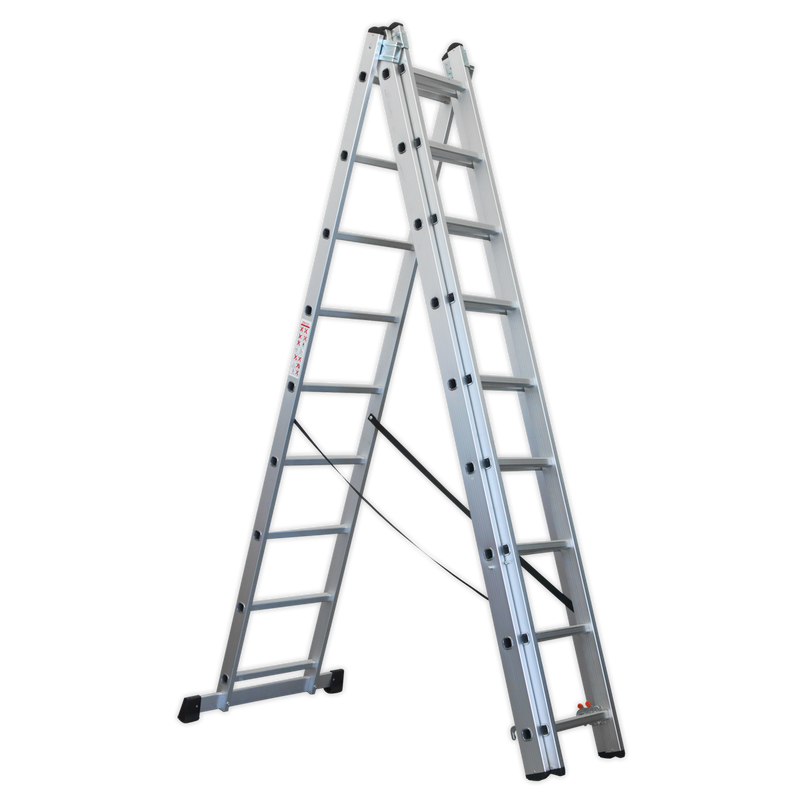 Sealey ACL3 Aluminium Extension Combination Ladder 3x9 EN 131