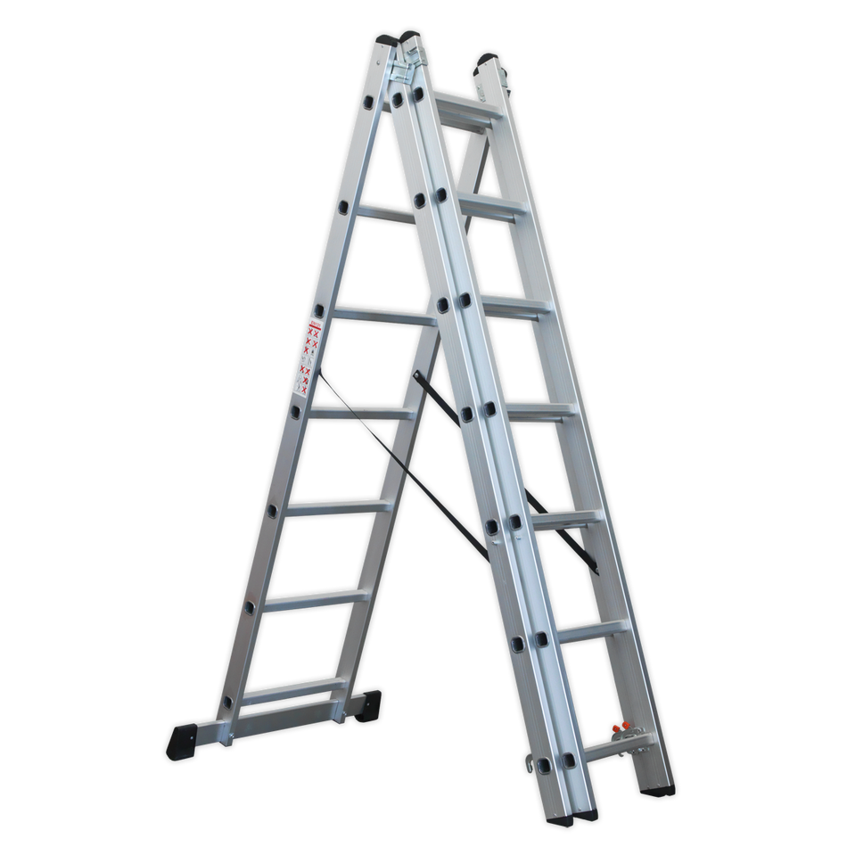 Sealey ACL307 Aluminium Extension Combination Ladder 3x7 EN 131