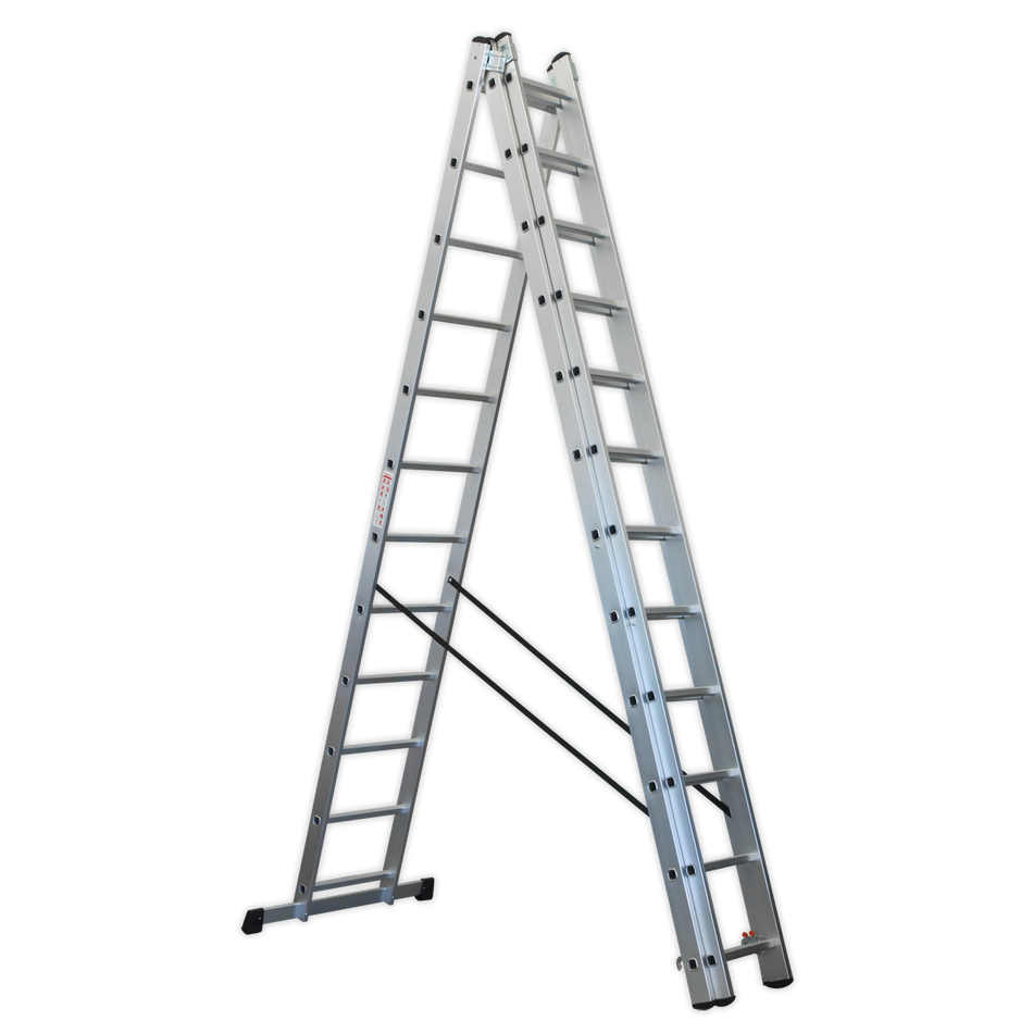 Sealey ACL312 Aluminium Extension Combination Ladder 3x12 EN 131