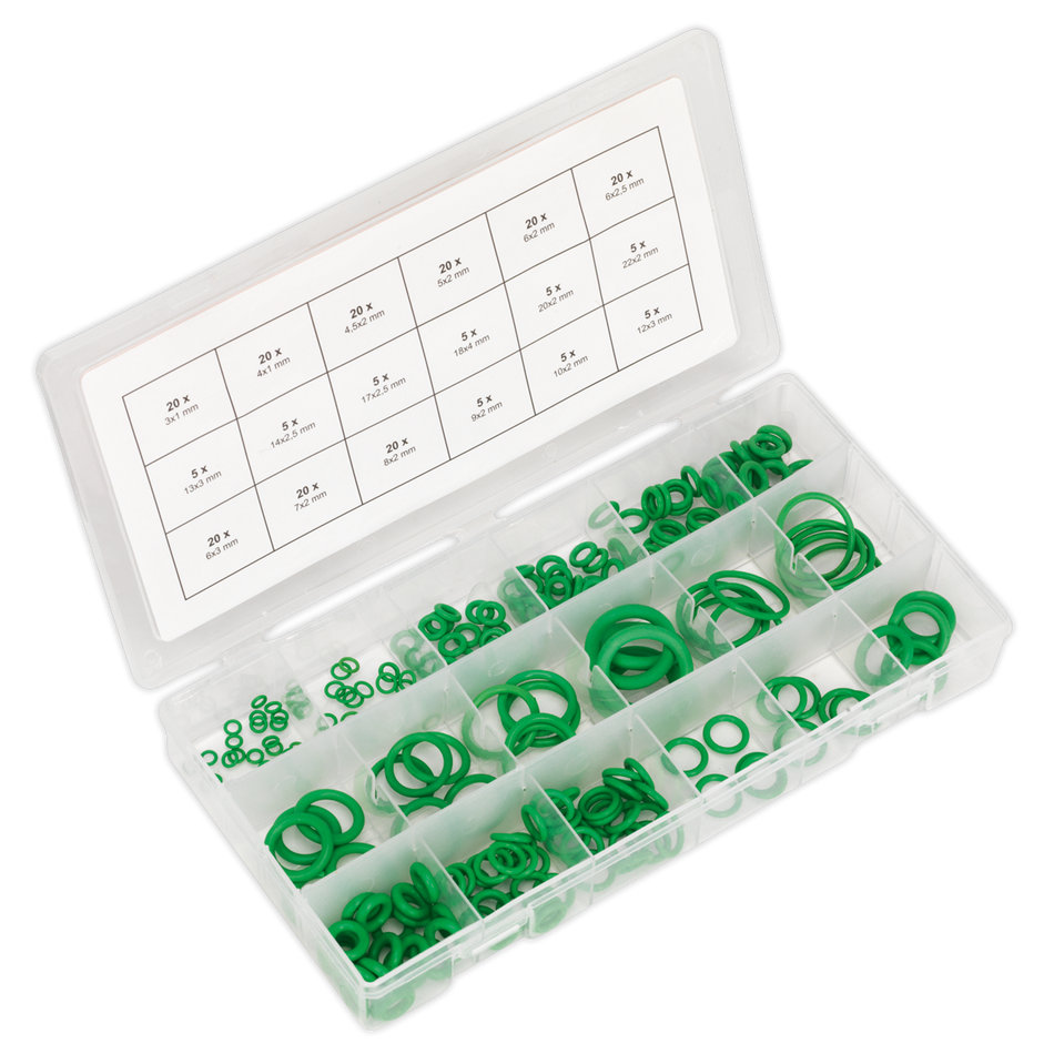Sealey ACOR225 225pc Air Conditioning Rubber O-Ring Assortment - Metric