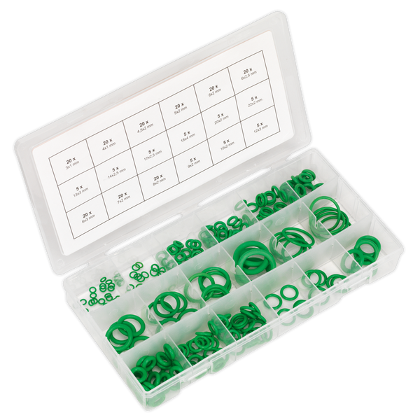 Sealey ACOR225 225pc Air Conditioning Rubber O-Ring Assortment - Metric