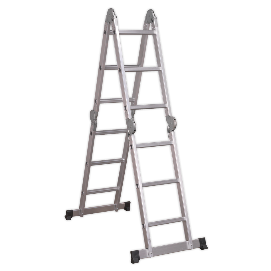 Sealey AFPL1 4-Way Trade Aluminium Folding Platform Ladder EN 131