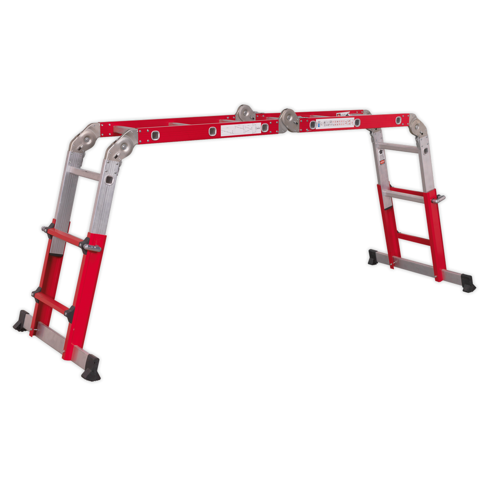 Sealey AFPL2 4-Way Aluminium Adjustable Height Folding Platform Ladder EN 131