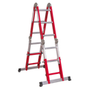Sealey AFPL2 4-Way Aluminium Adjustable Height Folding Platform Ladder EN 131